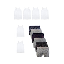 Qulat 6'lı Paket Erkek Çocuk Atlet-boxer Takım Pamuklu 001
