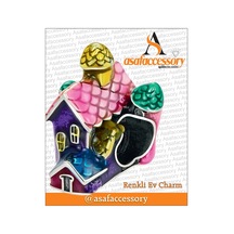 Renkli Ev Charm / Gümüş Kaplama 83601727
