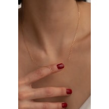 14 Ayar Altın Rose İnce Aynalı Kolye 1 Mm