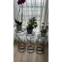 Modern Style Home 3 Lü Saksılık Çiçeklik Siyah