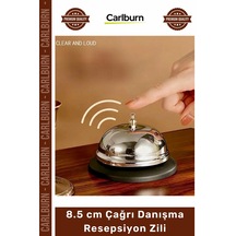 Zil Gümüş Renk 8.5cm Metal Masa Lobi Otel Ofis Çağrı Servis Danışma Tezgah Resepsiyon Zili