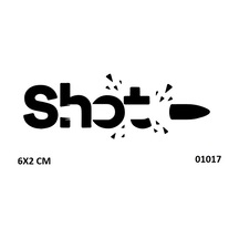 Airbrush Tattoo Shot Kurşun Atışı Yazı Sembolü Yapışkanlı Stencil Süsleme Ve Boyama Kalıbı