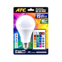 Kumandalı - Rgb 15w 90w - E27 Led Ampul 1100lm 15000 Saat Ömür Bx40