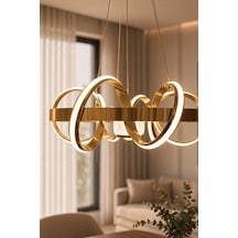 Çizgili Kasa Tek Toplu Kuzey Yıldızı Lüx Sarkıt Led Avize Gold