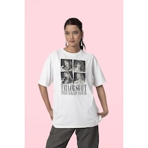 The Eras Tour Yazılı Unisex Tişört, Oversize Taylor Swift Tişört Beyaz