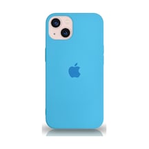 Apple Uyumlu  iPhone 13 Mini Logolu Silikon Kılıf Altı Kapalı İçi Kadife Lansman Arka Kapak