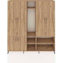 Hyperion Dolap 15 Raflı 5 Kapaklı Tek Askılı 220x44x243 Çam-çam/çam Atlas Çam/atlas Çam