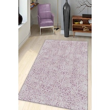 Pembe Leopar Kaymaz Tabanlı Makinede Yıkanabilir Halı Le006n11