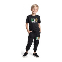 Fyk Kids Erkek Çocuk Mevsimlik Nyc Broklyn Baskılı Alt-üst Takım Siyah