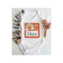 Babylimon Hello I'm New Here Yazılı Kısa Kol Organik Bebek Body Beyaz - 132207300 Beyaz