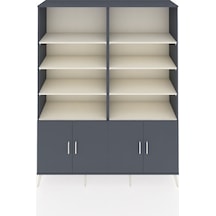 Hyperion Gardrop 10 Raflı 4 Kapaklı 176x44x221 Antrasit-antrasit/aytaşı Antrasit/aytaşı