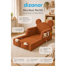 Dizanor Mini Nest 6'sı 1 Arada Bebek Oyun Parkı Ve Park Yatak Kiremit Fitilli 70 X 130