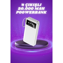 Powerbank Şarj Cihazı 4 Çıkışlı 20.000 Mah Powerbank Tnabilir Gldısptm - 10 Çoklu Giriş siyah