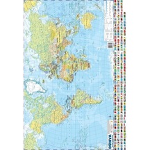 Dünya Siyasi-Fiziki Haritası 50x35- Mep Medya