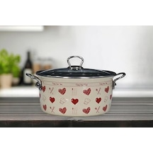 Kırmızı Emaye Kızartma Tenceresi 22 Cm 12v