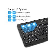 Mk-4 Kablosuz Ergonomik Apple-android-windows Manyetik Tablet Kılıf Uyumlu Klavye Mouse Kiti Türkçe Q Klavye Siyah