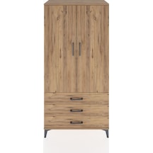 Hyperion Dolap 2 Raflı 3 Çekmeceli 2 Kapaklı 88x44x182 Çam-çam Çam