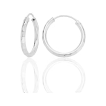 Gümüş Lazer Kesimli 18 Mm Halka Küpe Barcode Gümüş