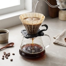 Profesyonel Cam Kahve Demleme Seti Pour Over Dripper & Karaf - 600 Ml Kapasiteli Borosilikat Filtre Kahve Seti Aeropress