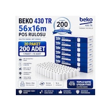 430 Tr Pos Rulosu 56x16 Mm Termal Rulo Kâğıt 20 Paket 200 Adet