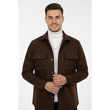 Rizzup Erkek Koyu Kahve Premium Kaşe Ceket Şık, Modern Ve Sıcak Tutan Tasarım Ceket Mont 2500559 Kahverengi