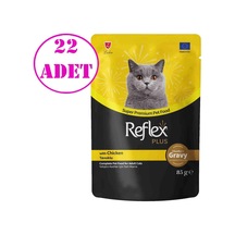 Reflex Plus Sos İçinde Tavuklu Kedi Konservesi 85 Gr 22 Ad