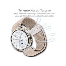 Örgü Loop 18mm Kumaş Kordon İle Uyumlu Gt5 41mm/gt5 Pro 42mm/gt4 41mm İçin Manyetik Tokalı Terlemeye Karşı Nefes Alabilen Bileğe Göre Ayarlanabilen Elastik Kayış