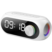 Sge Teknoloji Şarjlı Bluetootlu Radyolu Hoparlör Işıklı Alarm Lcd Ekranlı Masa Saati Termometre