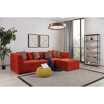 Beta Kiremit Piyonlu Köşe Koltuk Takımı Kiremit