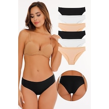 Sensu Kadın Pamuklu Karışık Renkli 6'lı Slip Külot Model-2