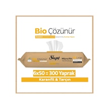 Sleepy Bio Çözünür Yüzey Temizlik Havlusu&Mendili Karanfil&Tarçın 6x50 (300 Yaprak)