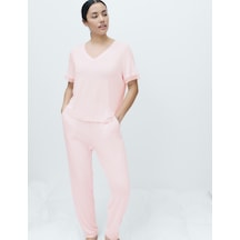 Marks & Spencer Dantel Detaylı Pijama Takımı T37002301J Pembe