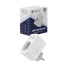 Ayrex Hybrone Usb Ve Type-c Girişli Akım Korumalı Wi-fi Akıllı Priz, Adaptör, 16 Amper, Enerji İzleme, Çocuk Kil 0