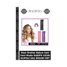 Özel Üretim Bakım Seti Yeni Moda Kadife Uzun Klipsli Saç Bigudi Set Çok Renkli