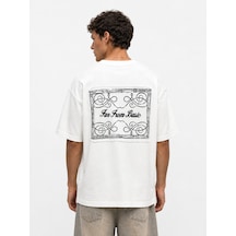Respire Erkek Ffb Nakışlı Oversize T-shirt Ekru