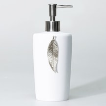 Leaf Sıvı Sabunluk Beyaz Gümüş