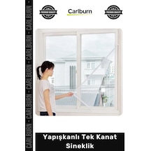 Tülsineklik 125x75 Cm İnce Dokulu Tül Pratik Montaj Pencere Kapı Uyumlu Yapışkanlı Tek Kanat Sinekl
