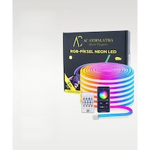 Usb Neon Rgb Piksel Şerit Led - Animasyonlu - Sese Duyarlı - 5 Metre Aplikasyon - Kumandalı