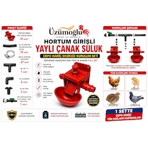 Üzümoğlu 10 Lu Hortum Girişli Yaylı Çanak Suluk Seti Otomatik Kümes Su Sistemi Kurulum Kiti 16 Mm Hortum Bağlantılı Tam Set