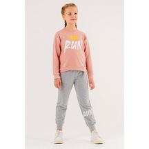 Run Baskılı 2 Ip Mevsimlik Kız-erkek Takım - Coppa -pudra-gri - 5 Yaş Çok Renkli