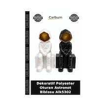 Özel Üretim Hediyelik Oda Aksesuarı Masaüstü Dekoratif Polyester Oturan Astronot Biblosu Alk5302