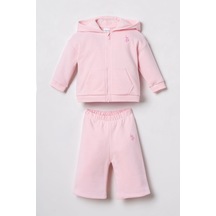 U.S. Polo Assn. Nakışlı Kız Bebek Pembe Uzun Kol Pijama Takım Usb3246-c-v2 Usb3246-c-v2