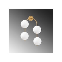 Parlak Gold Metal Aplik Duvar Lambası E14 Uyumlu 40x26x62 Cm Oturma Odası Aydınlatma, Altın-10605 Çok Renkli