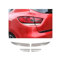 Renault Clio 4 Uyumlu 2012-2018 Krom Arka Stop Alt Çıtası 4 Parça Paslanmaz  Çelik