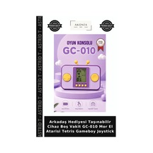 Arkadaş Hediyesi Taşınabilir Cihaz Boş Vakit Gc-010 Mor El Atarisi Tetris Gameboy Joystick