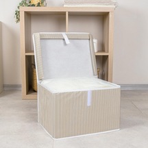 Çok Amaçlı Düzenleyici Kapaklı Sandık Tipi Kutu Hurç Organizer 40 X 30 X 26, Kahverengi
