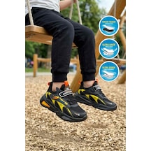 Ruffon 2470 F Siyah-sarı Cırtlı Erkek Çocuk Spor Ayakkabı Siyah - Sarı