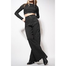 Ckm Moda Vare Arka Cepli Kesik Paça Pantolon Siyah