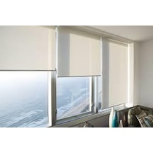 Krem Mat Stor Perde Etek Dilimsiz Güneşlik Perde Güneşlik Stor Perde Krem