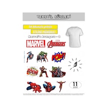 Ütü İle Yapışan Kıyafet Etiketi Marvel Avengers Serisi-2 11li Set Karışık